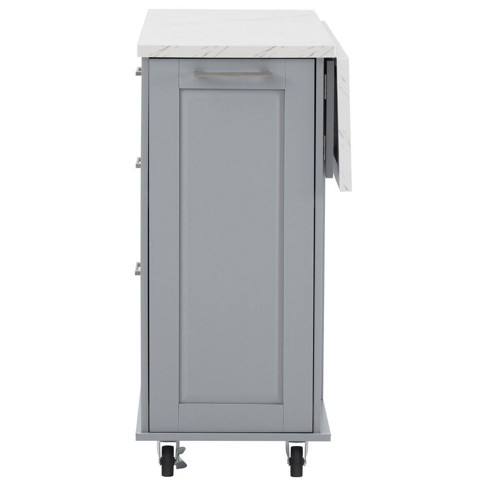 HOMLUX 51" Kitchen Island with Tilt Trash Can Cabinet in Grey, , large
