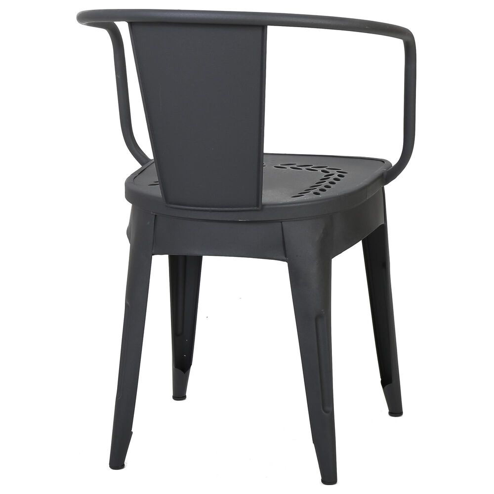 Hearth and Haven Lourdes 3-Piece Iron Bistro Set in Black, , large