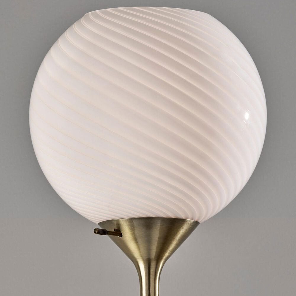 Adesso Swirl Torchiere Floor Lamp in Antique Brass, , large
