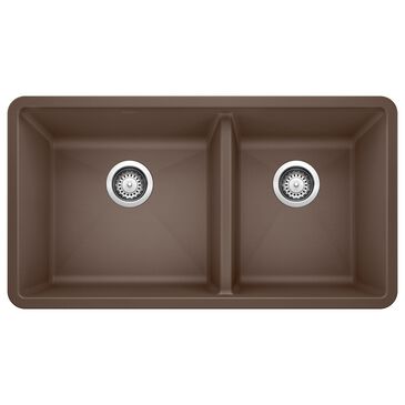 Blanco Precis 33" 1-3/4 Double Bowl Kitchen Sinks in Cafe, , large