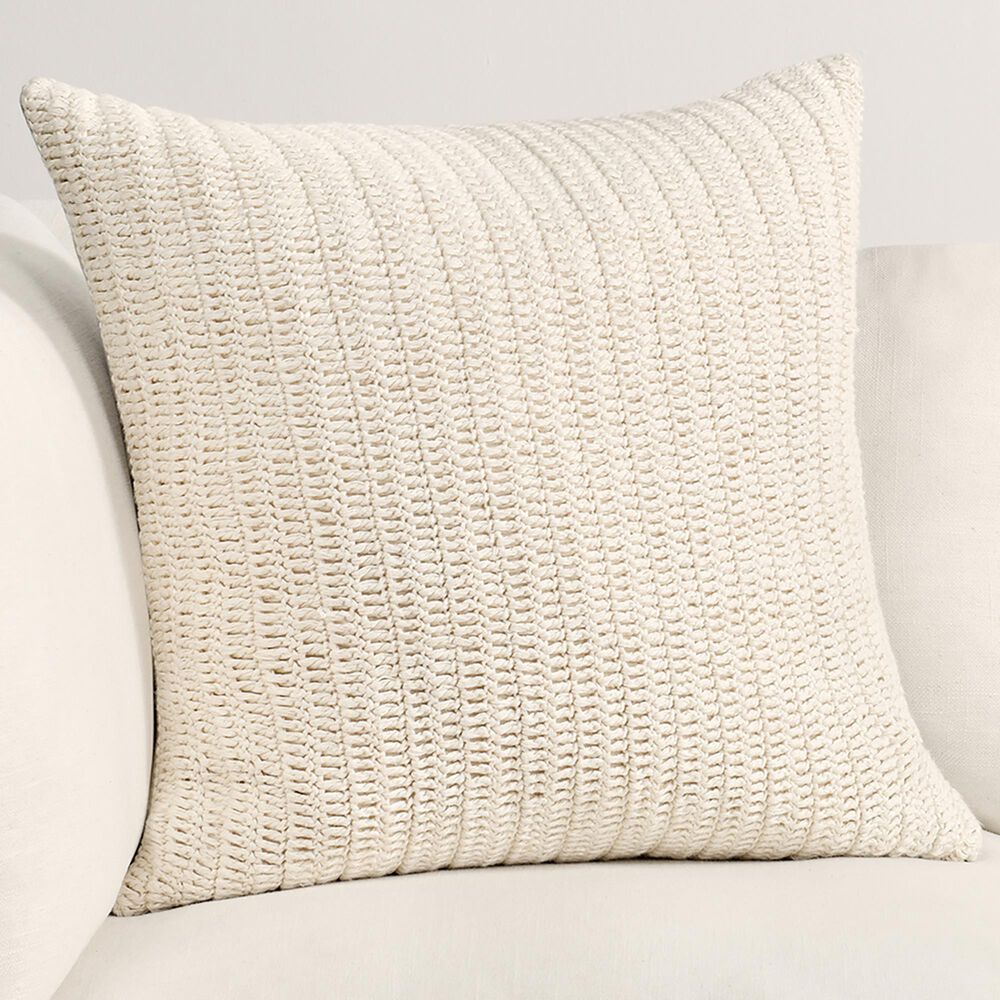 Classic Home Macie 22&quot; Square Throw Pillow in Ivory, , large