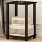 HOMLUX Simplistic 1-Tier End Table in Espresso and Black, , large
