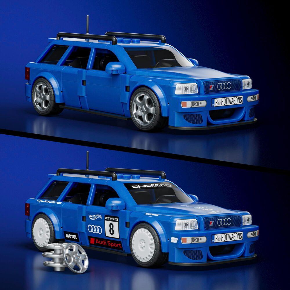 Hot Wheels Audi Avant RS2 Building Set in Blue, , large