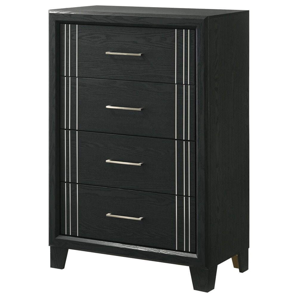Crown Mark Charlie 5-Piece Queen Panel Bedroom Set in Charcoal, , large