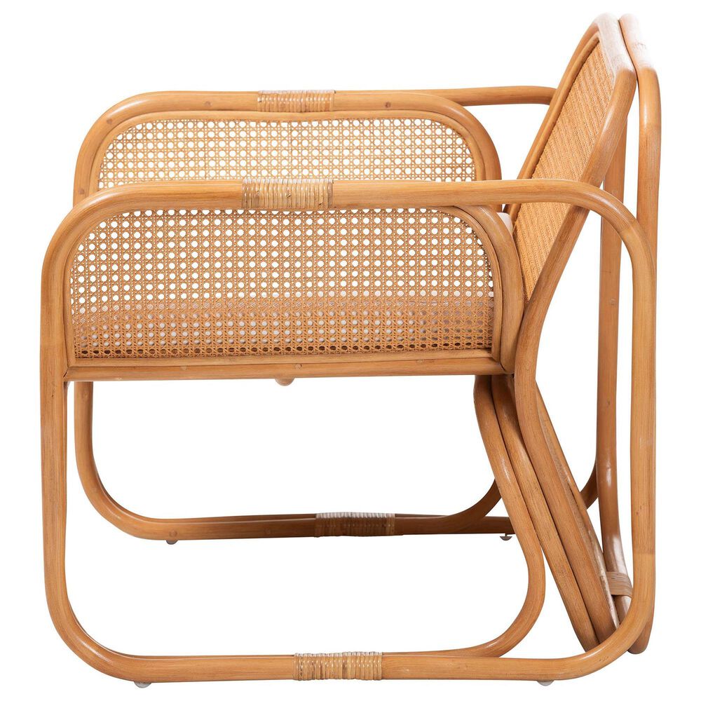Baxton Studio Cambridge Rattan Arm Chair in Neutral, , large