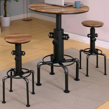 Furniture of America Barnes 3-Piece Counter Height Dining Set in Antique Black, , large