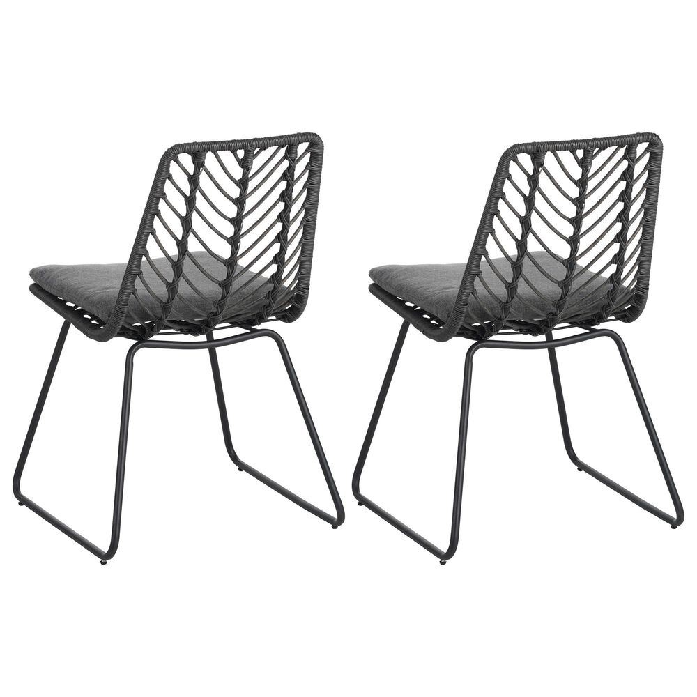 Hearth and Haven Deja Patio Chair with Gray Cushion in Gray &#40;Set of 2&#41;, , large