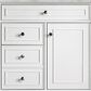James Martin Vanities Bristol 36" Single Bathroom Vanity in Bright White with 3 cm Victorian Silver Quartz Top and Rectangular Sink, , large