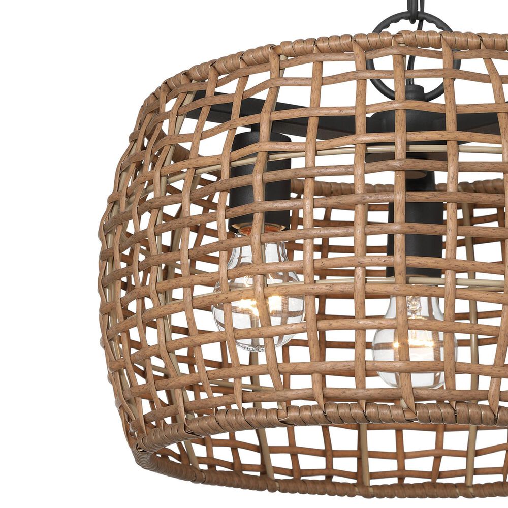 Golden Lighting Weavelight 3-Light Pendant in Natural Black, , large