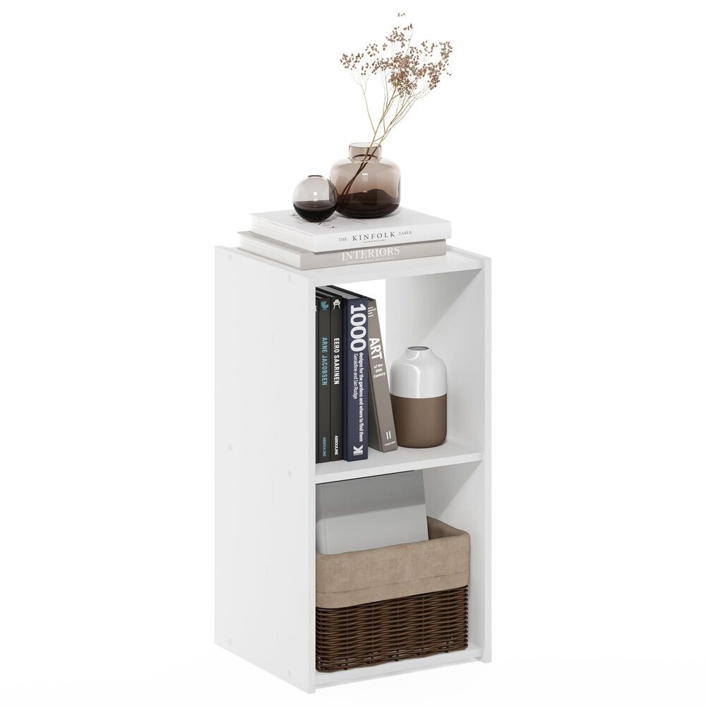 HOMLUX 2-Cube Open Shelf Bookshelf in White, , large