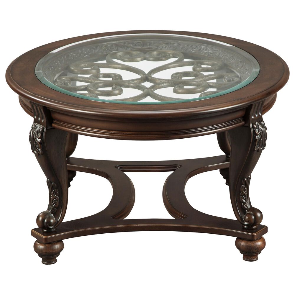 Ashley Norcastle Coffee Table in Dark Brown and Clear, , large