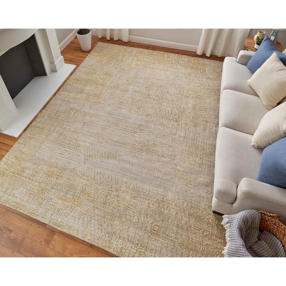 Feizy Eastfield 69FRF 8&#39; x 10&#39; Gold and Ivory Area Rug, , large