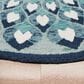 L&R Resources Sinuous Feathering Floral 4" Round Blue, Navy, Teal and White Area Rug, , large