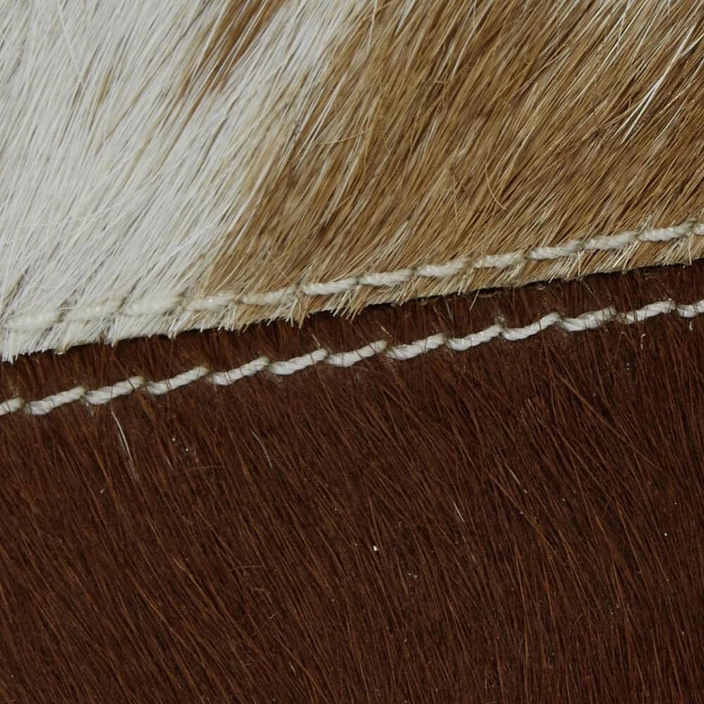 Maple and Jade 2-Piece Handmade Cowhide Decorative Box Set with Snap Front Closure in Brown and White, , large