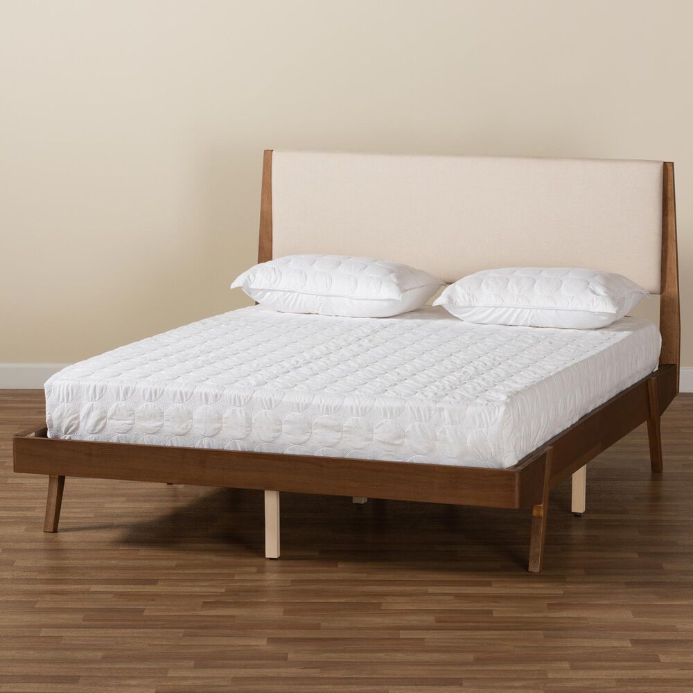 Baxton Studio Senna King Platform Bed in Walnut Brown, , large