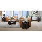 Nicolette Home Beckham Round End Table in Rustic Tavern and Clear, , large