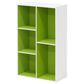 HOMLUX 5-Cube Reversible Storage Bookshelf in White and Green, , large