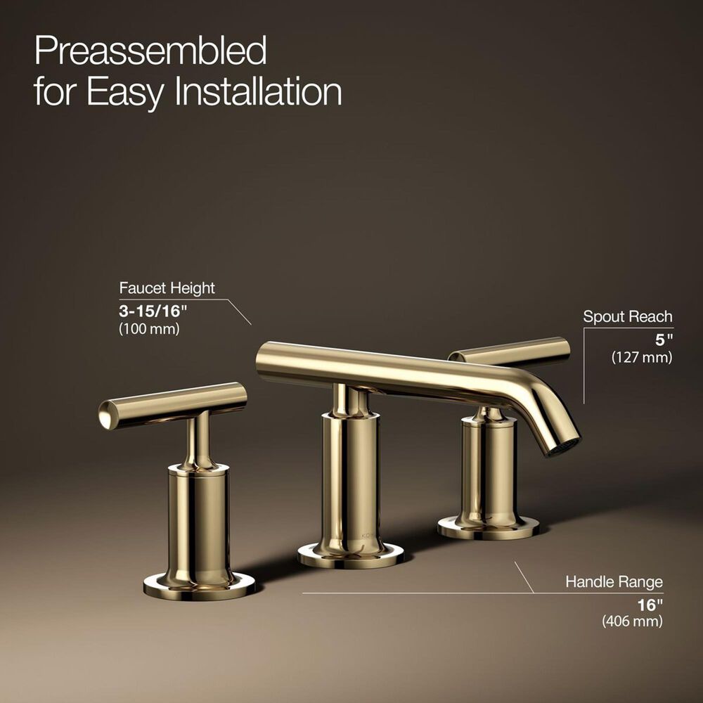 Kohler Purist Widespread Bathroom Sink Faucet in Vibrant French Gold, , large
