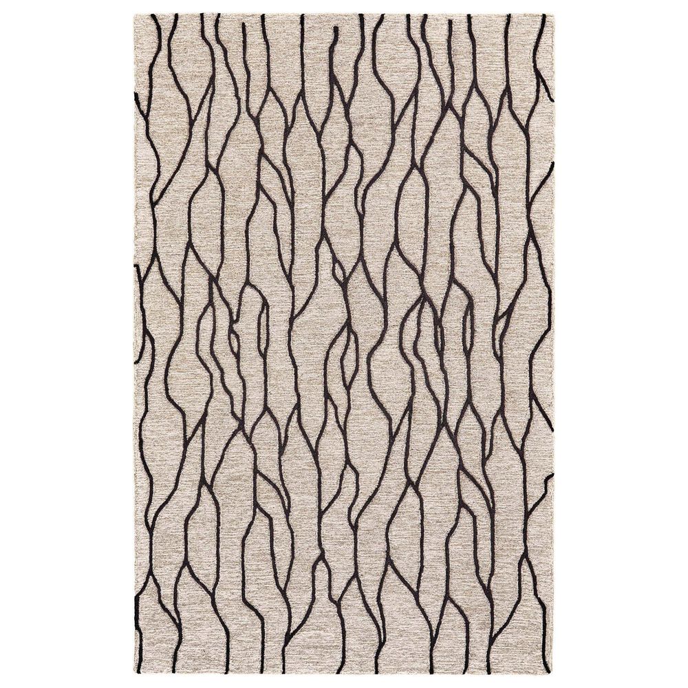 Feizy Enzo 8734F 8" x 11" Black and Taupe Area Rug, , large