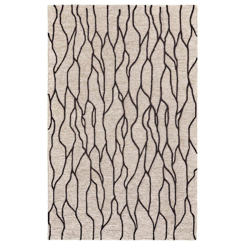 Feizy Enzo 8734F 8" x 11" Black and Taupe Area Rug, , large