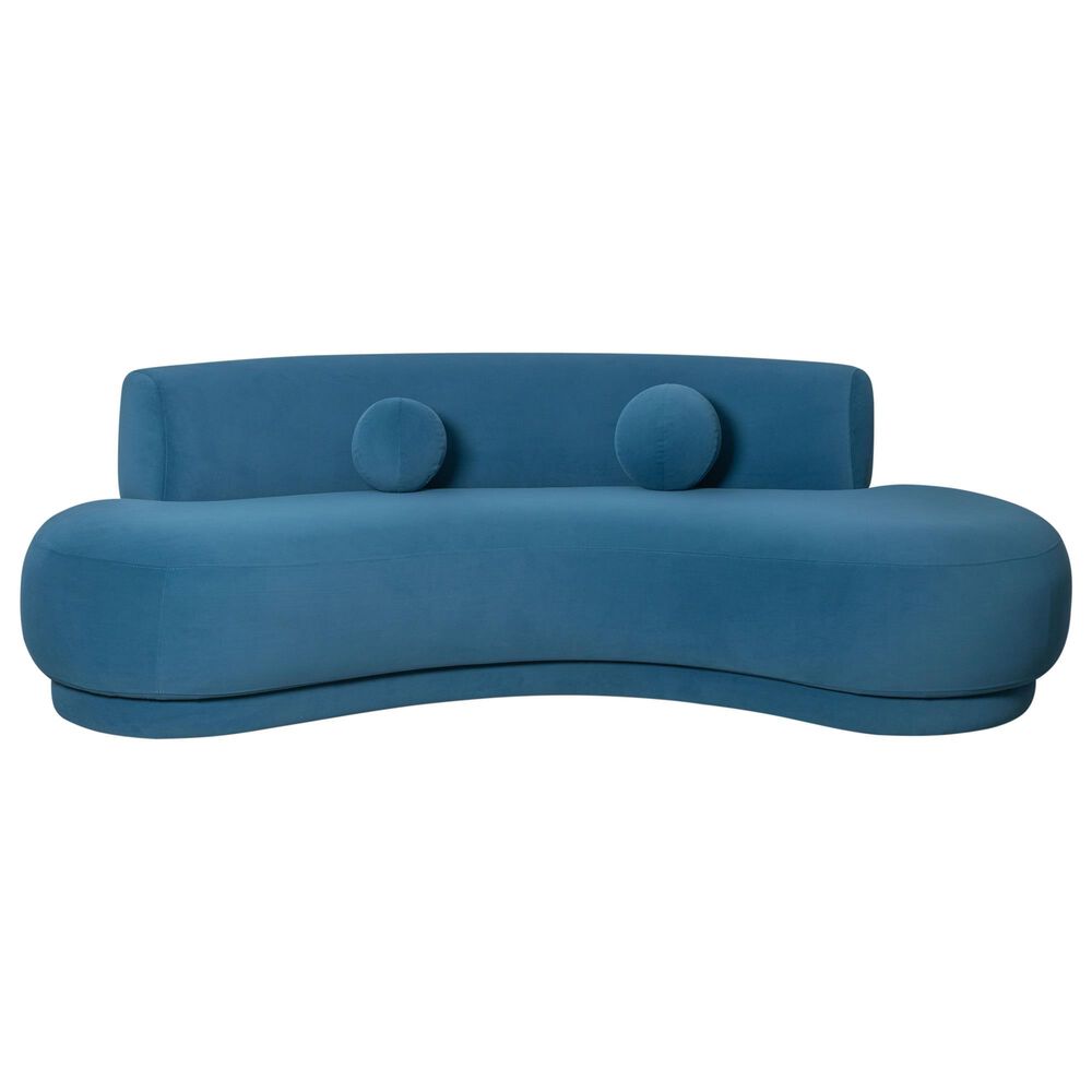 Blue River Oakland Stationary 3-Seater Sofa in Blue Velvet, , large