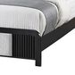 Modern Market Beckett King Platform Bed with LED Lights in Black Finish and White Fluted Upholstery, , large