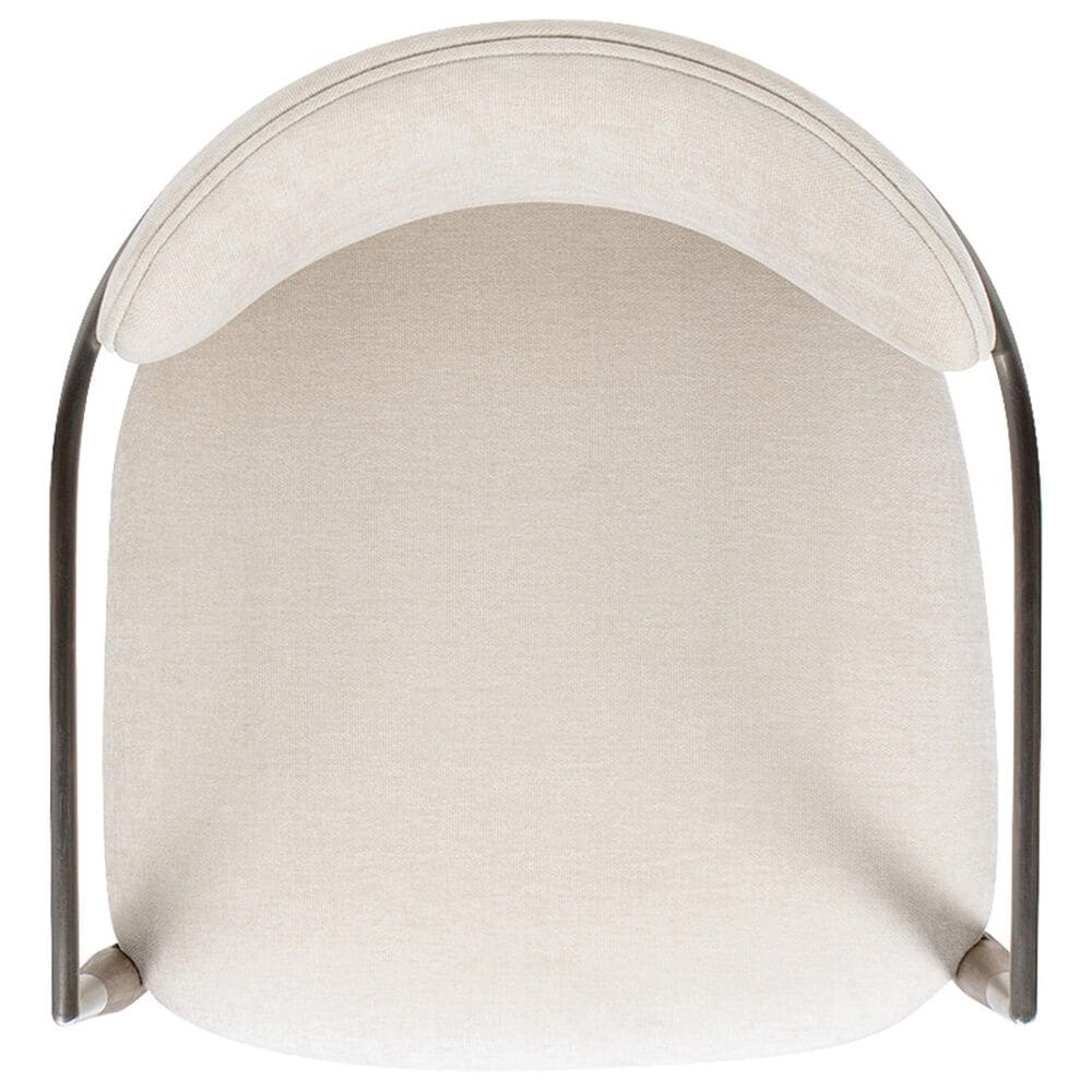 Jennifer Taylor Home Artemis Arm Chair with Warm White Cushion in Natural and Brushed Nickel, , large