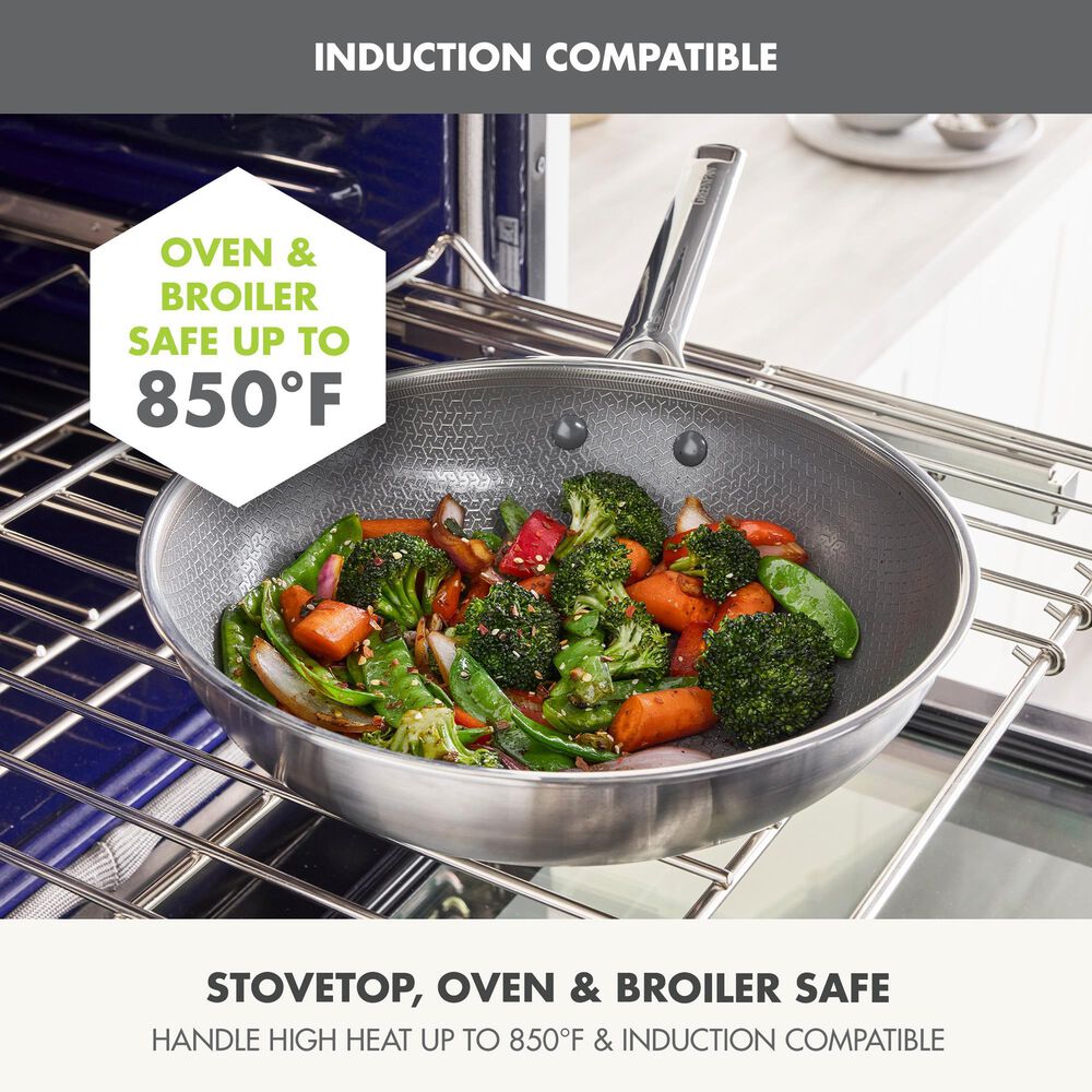 Green Pan Apex Hybrid 11" Ceramic Open Wok in Stainless Steel, , large