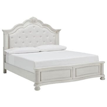 Ashley Montelaine California King Upholstered Panel Bed in Antique White, , large