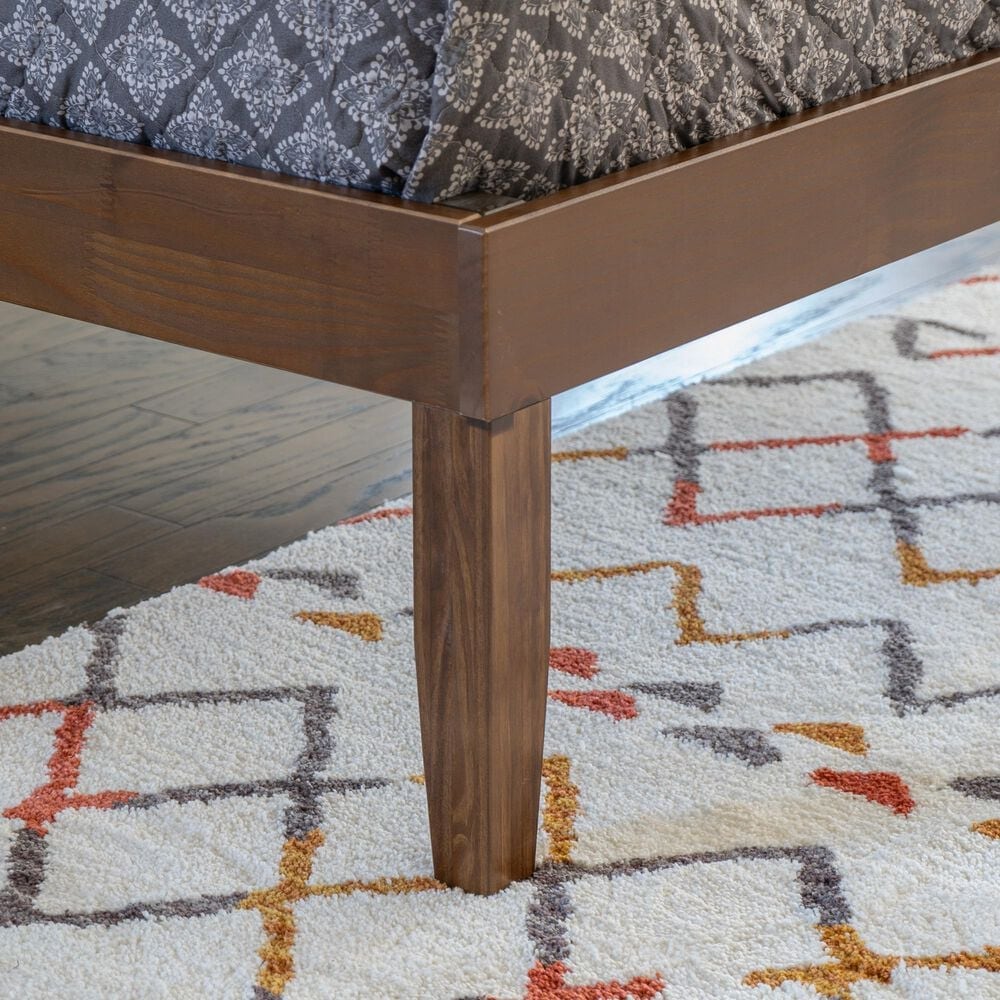 Linon Home Decor Polly Twin Platform Bed in Rich Walnut, , large