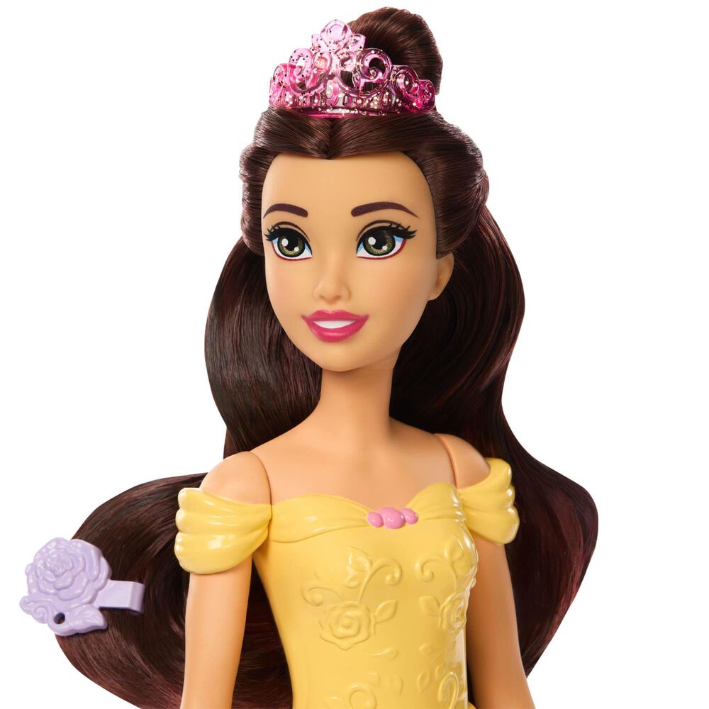 Disney Princess Belle Fashion Doll with Dog Figure in Yellow, , large