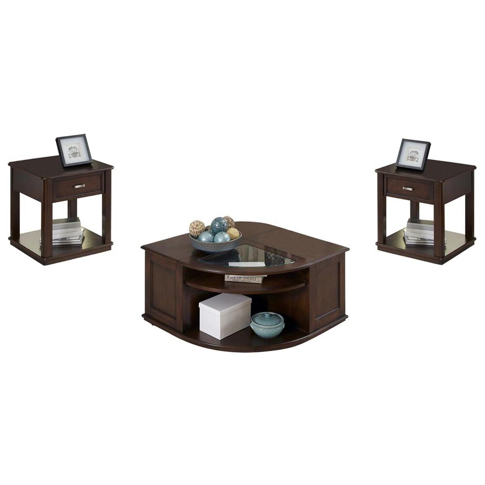 Belle Furnishings Wallace 3-Piece Occasional Table Set in Dark Toffee, , large