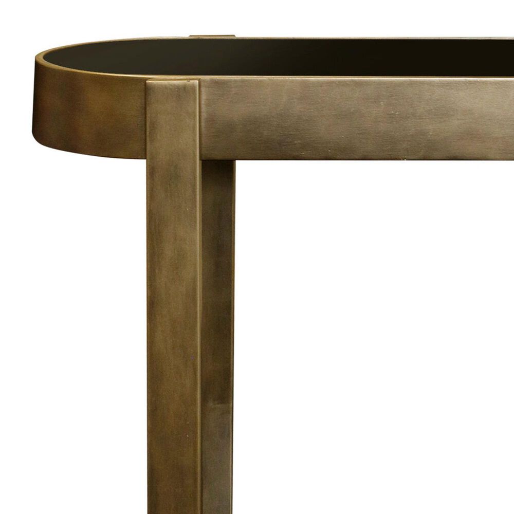 Flair Industries Oval Console Table in Black and Gold, , large
