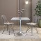 Leisuremod LeisureMod Verve Collection 27 Square Dining Table, Brushed Base with Laminated White Marbleized Top, , large