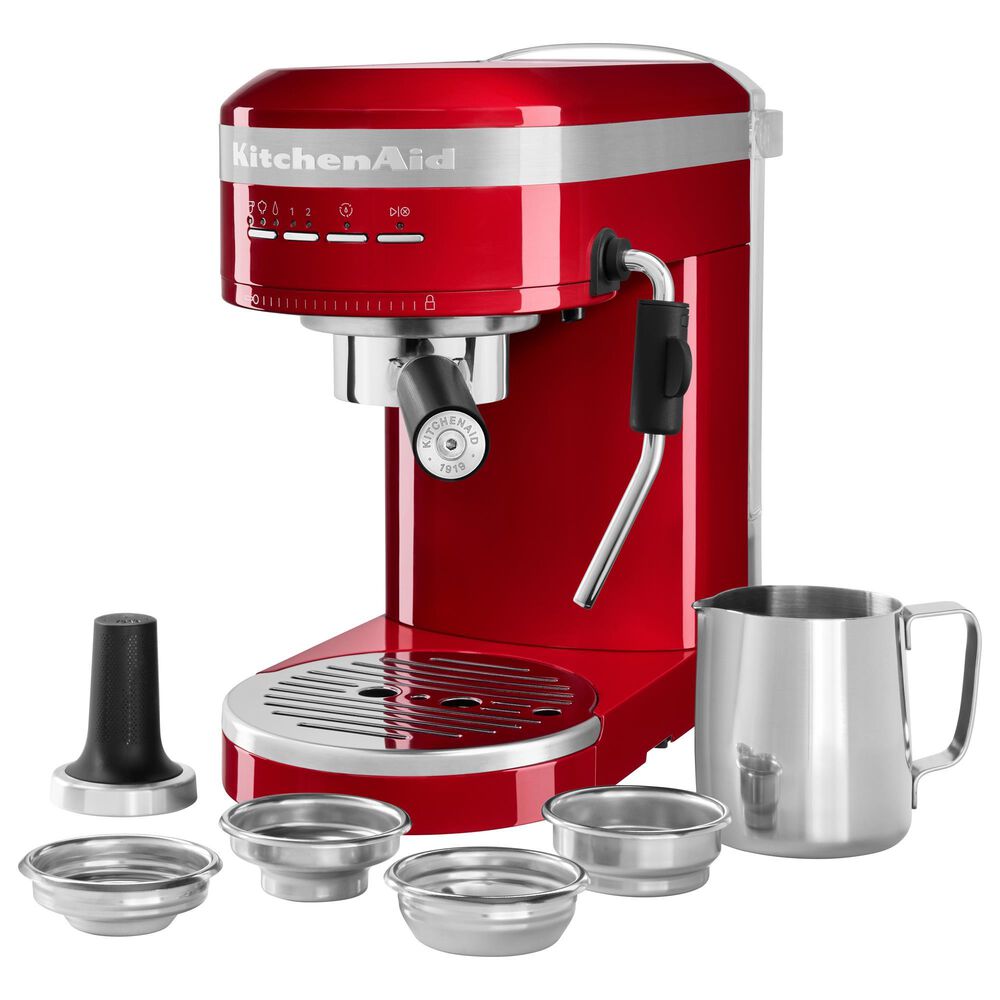 KitchenAid 47 Oz Semi-Automatic Espresso Machine in Empire Red