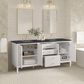 James Martin Vanities Myrrin 72" Double Vanity in Bright White with 3 cm Charcoal Soapstone Quartz Top, , large