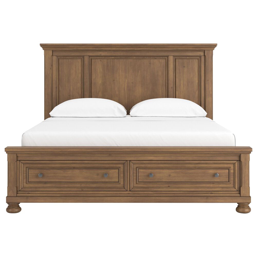 Ashley Feddinger California King Panel Storage Bed in Chestnut Brown, , large