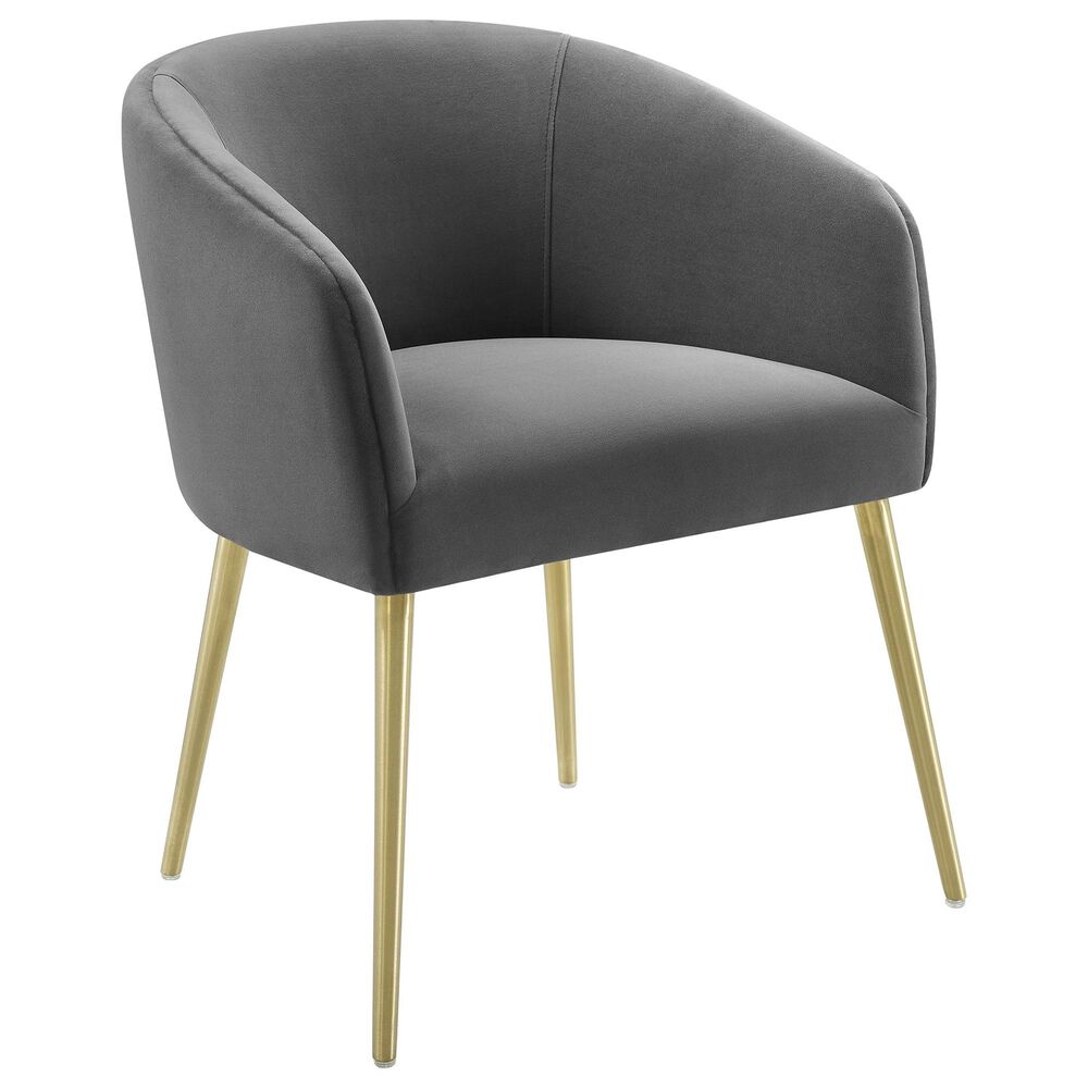 Tov Furniture Arya Dining Chair in Grey Velvet, , large