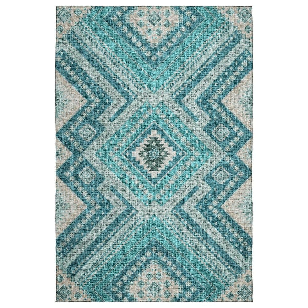 Dalyn Rug Company Portico PO5 Teal 3" x 5" Area Rug, , large