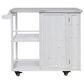 Hearth and Haven Outdoor Kitchen Island Cart with Stainless Steel Top, Towel and Spice Racks in White, , large