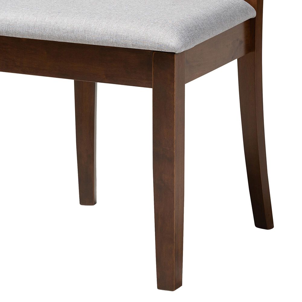 Baxton Studio Minette Side Chair with Grey Cushion in Walnut Brown (Set of 4), , large