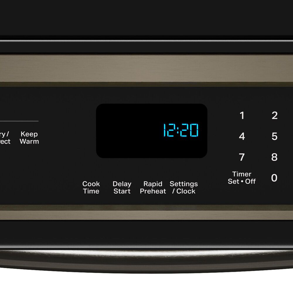 Whirlpool 2-Piece Kitchen Package with Black Stainless 6.4 Cu. Ft. Induction Range and Fingerprint Resistant Stainless Steel 1.1 Cu. Ft. Flush Mount Microwave, , large