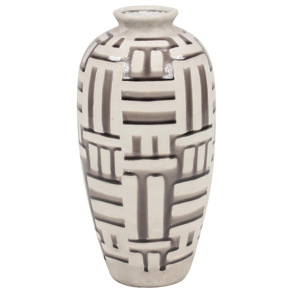 Maple and Jade 16" Contemporary Ceramic Vase in Grey, , large