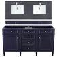 James Martin Vanities Brittany 60" Double Bathroom Vanity in Victory Blue with 3 cm Charcoal Soapstone Quartz Top, , large