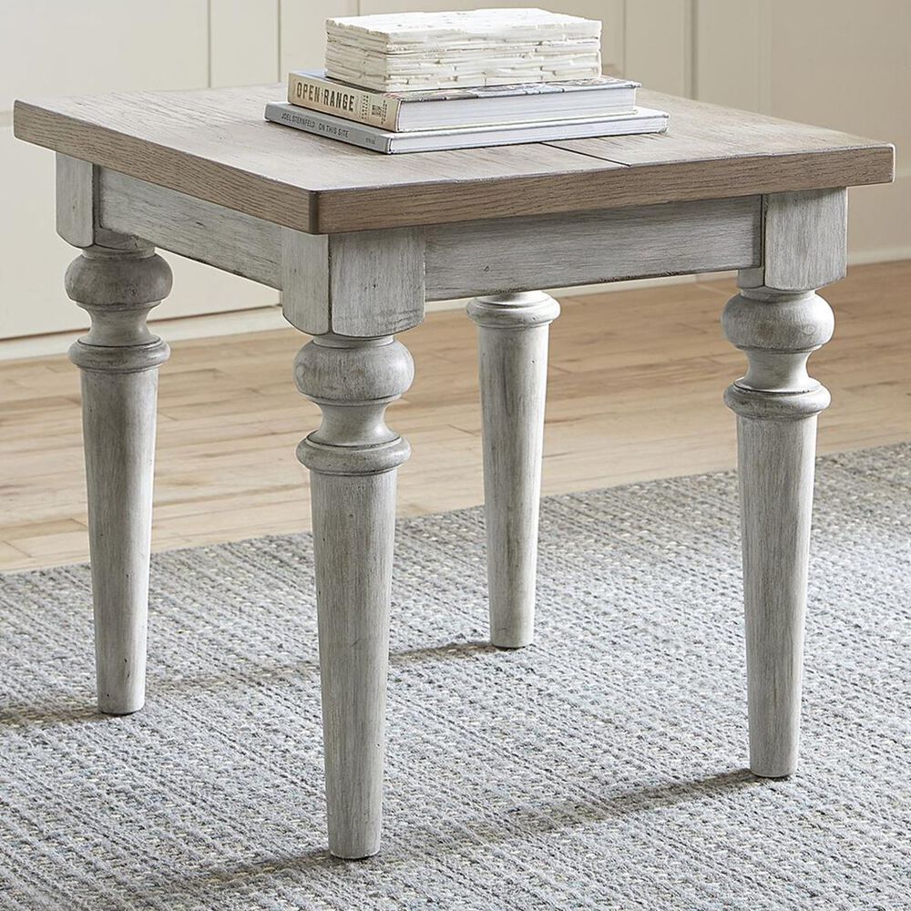 Belle Furnishings Heartland Rustic End Table in Antique White, , large