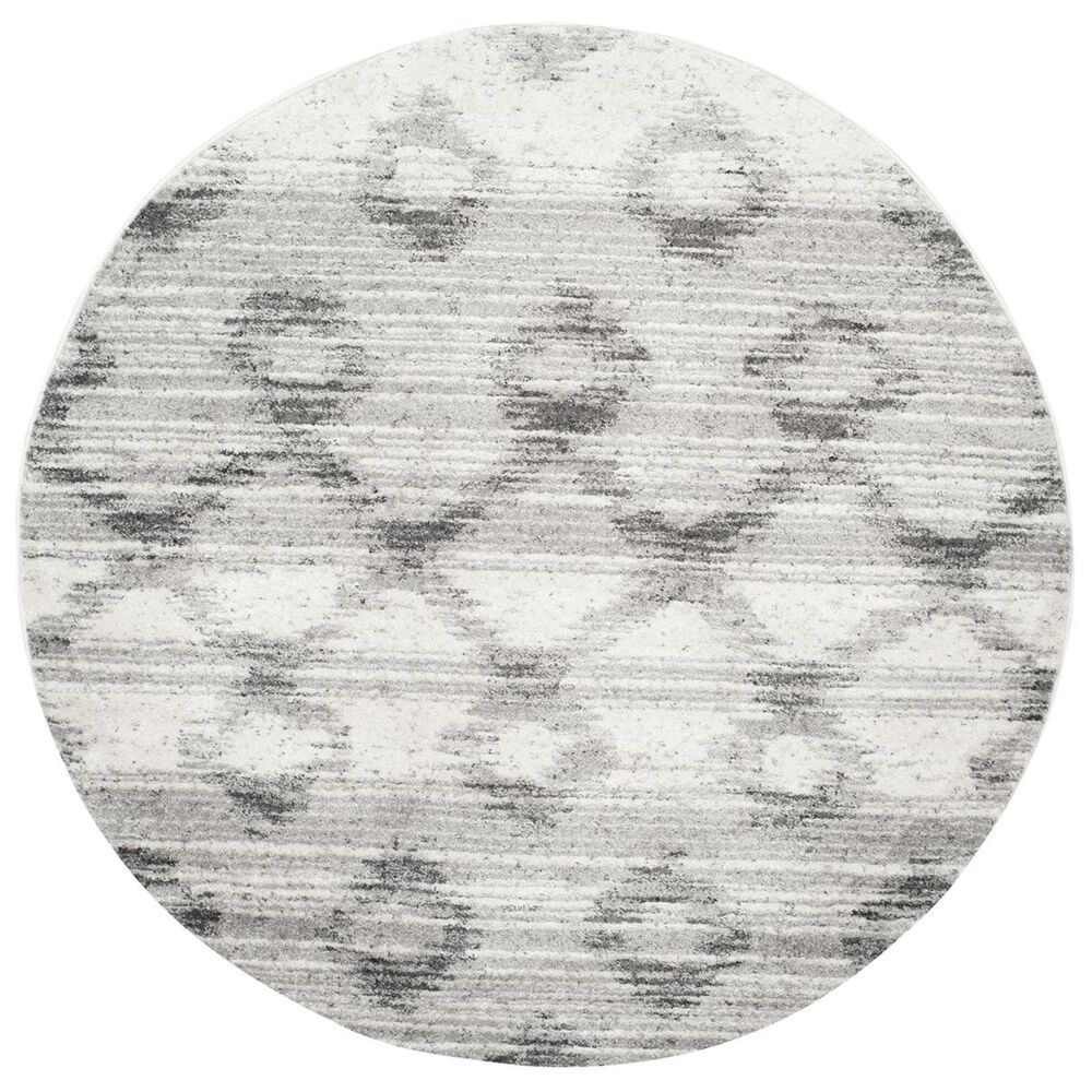 Safavieh Adirondack ADR106P-4R 4&#39; x 4&#39;  Silver/Charcoal Round Rug, , large