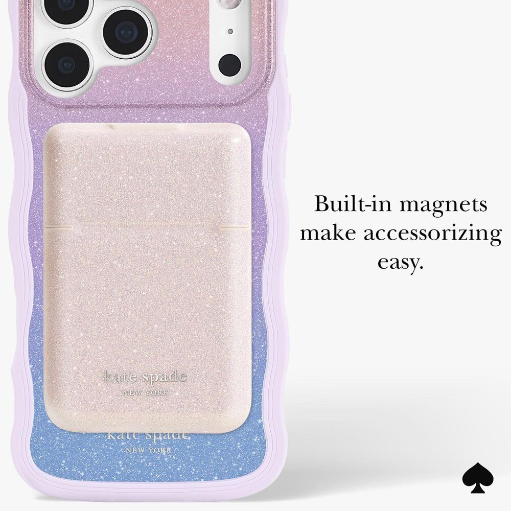 Kate Spade Wavy MagSafe Case for Apple iPhone 17 Pro Max in Opal Glitter, , large
