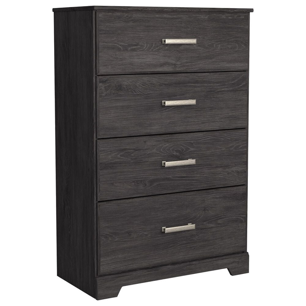 Ashley Belachime Queen Panel Bed with Dresser Chest and 2 Nightstands in Dark Charcoal, , large