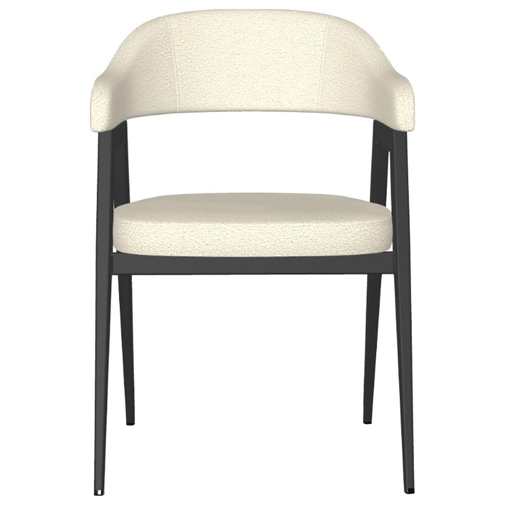 Amisco Carmen 60&quot; Round Dining Table and 6 Upholstered Dining Chairs, , large