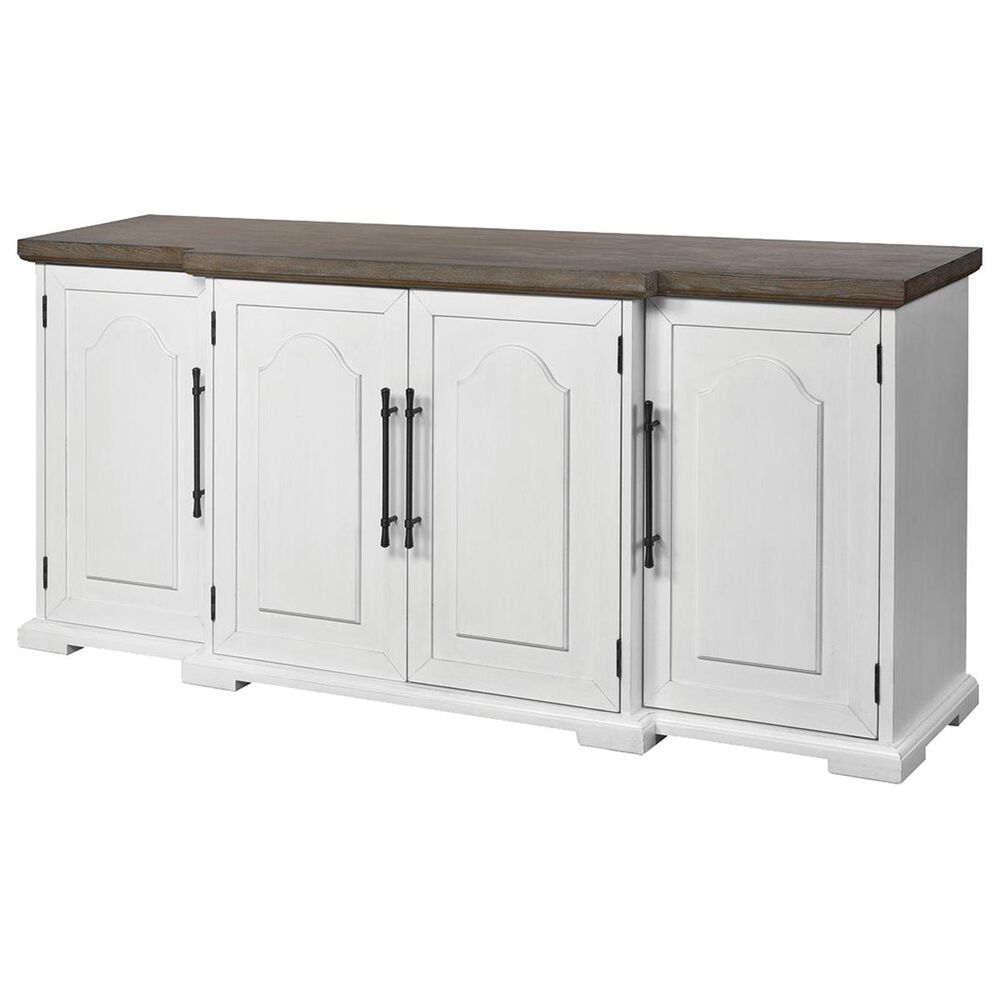 Stein World Locksmith 4-Door Credenza in White and Millstone, , large